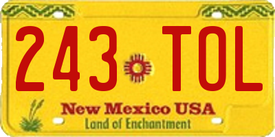 NM license plate 243TOL