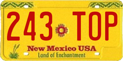 NM license plate 243TOP