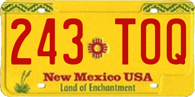 NM license plate 243TOQ