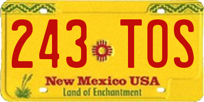 NM license plate 243TOS
