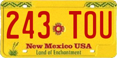 NM license plate 243TOU