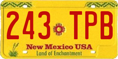 NM license plate 243TPB