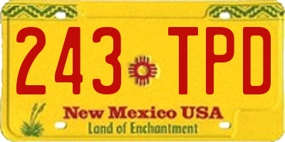 NM license plate 243TPD