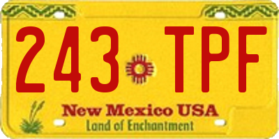 NM license plate 243TPF