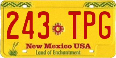 NM license plate 243TPG