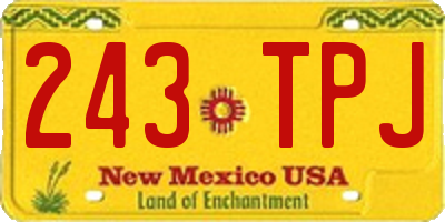 NM license plate 243TPJ