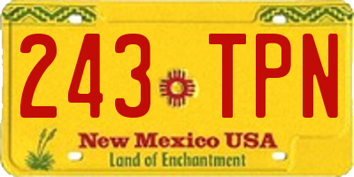 NM license plate 243TPN