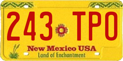 NM license plate 243TPO