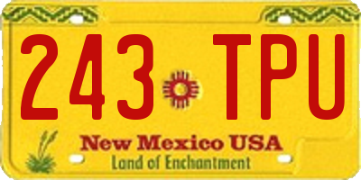 NM license plate 243TPU