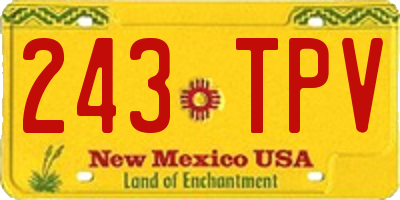 NM license plate 243TPV
