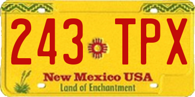 NM license plate 243TPX