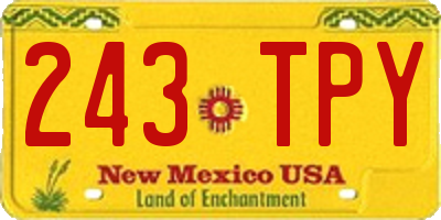 NM license plate 243TPY