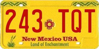 NM license plate 243TQT
