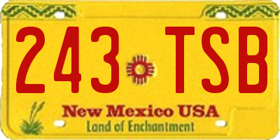 NM license plate 243TSB