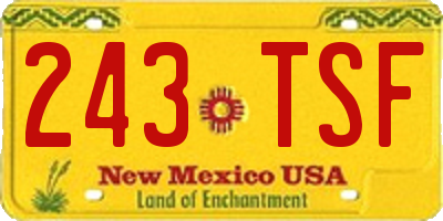 NM license plate 243TSF