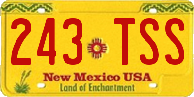 NM license plate 243TSS
