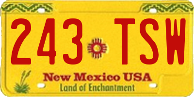 NM license plate 243TSW