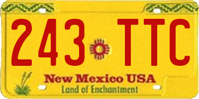 NM license plate 243TTC