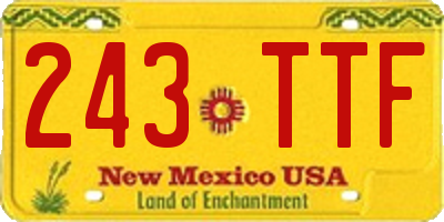 NM license plate 243TTF