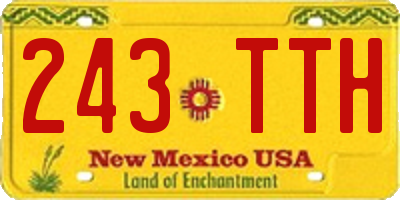 NM license plate 243TTH