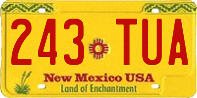 NM license plate 243TUA