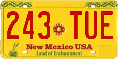 NM license plate 243TUE