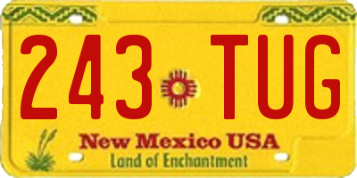 NM license plate 243TUG