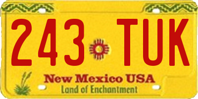 NM license plate 243TUK