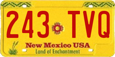 NM license plate 243TVQ