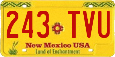 NM license plate 243TVU