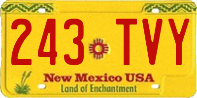 NM license plate 243TVY