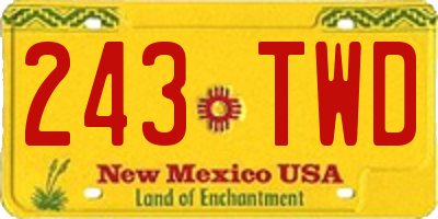 NM license plate 243TWD