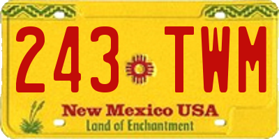 NM license plate 243TWM