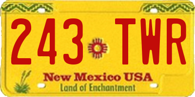 NM license plate 243TWR