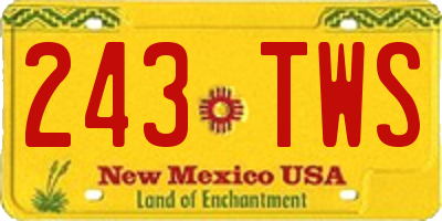 NM license plate 243TWS