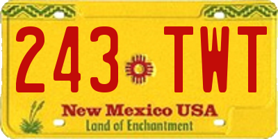 NM license plate 243TWT