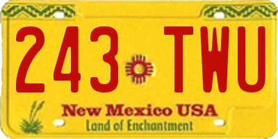 NM license plate 243TWU
