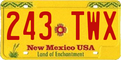NM license plate 243TWX