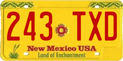 NM license plate 243TXD