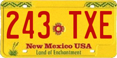 NM license plate 243TXE