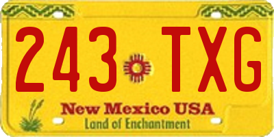 NM license plate 243TXG