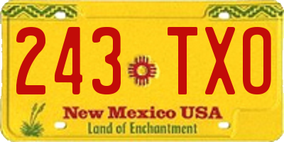 NM license plate 243TXO