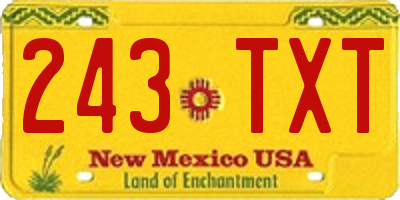 NM license plate 243TXT