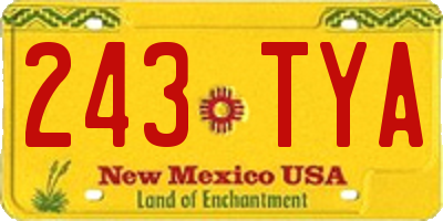 NM license plate 243TYA
