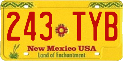 NM license plate 243TYB