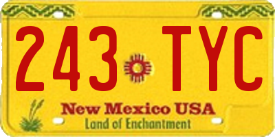 NM license plate 243TYC