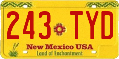 NM license plate 243TYD