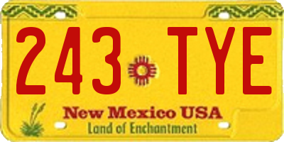 NM license plate 243TYE