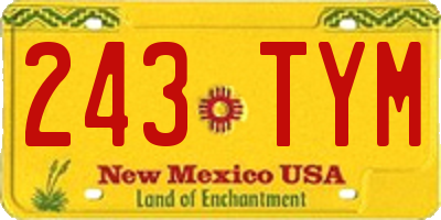 NM license plate 243TYM