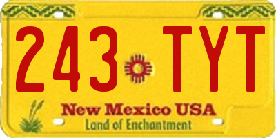 NM license plate 243TYT